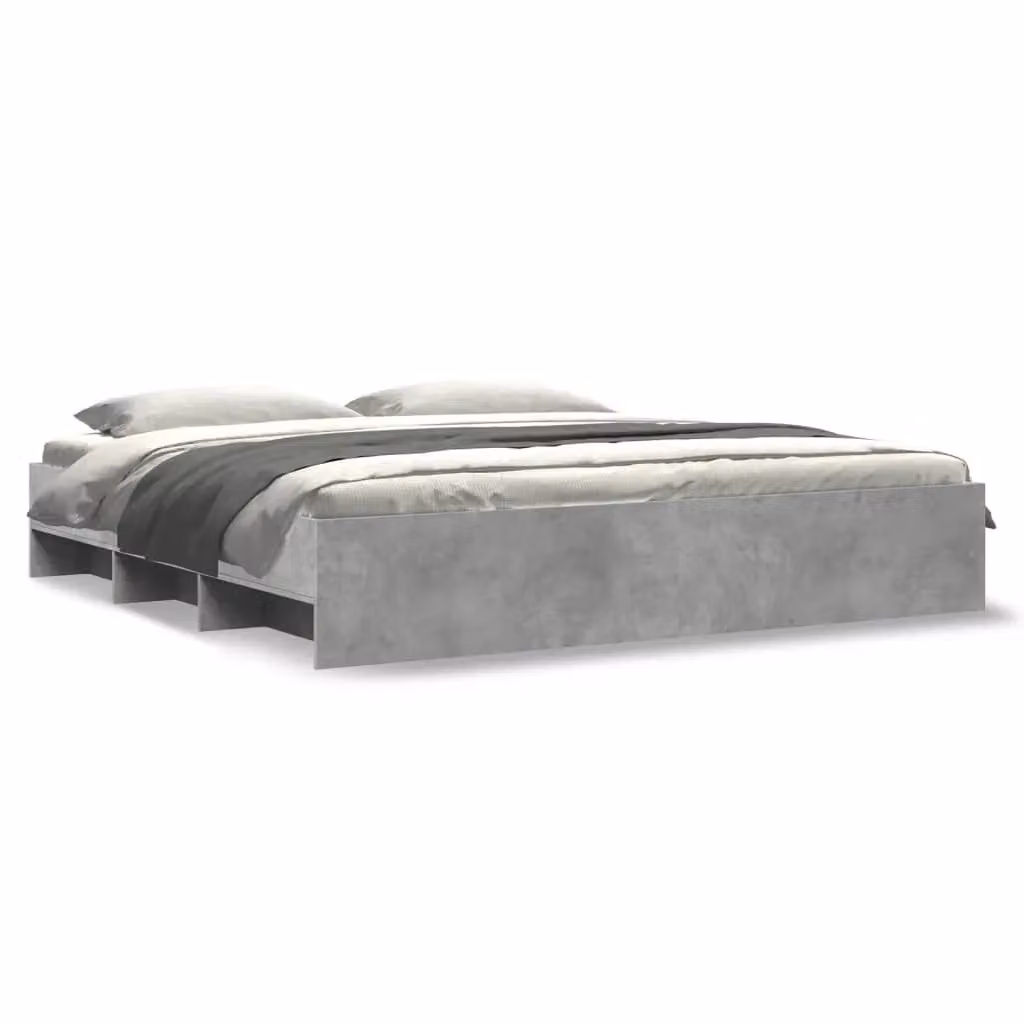Berkfield Home Super King Bed Frame in Concrete Grey, Engineered Wood, W/D/H: 180 x 200 cm – 2