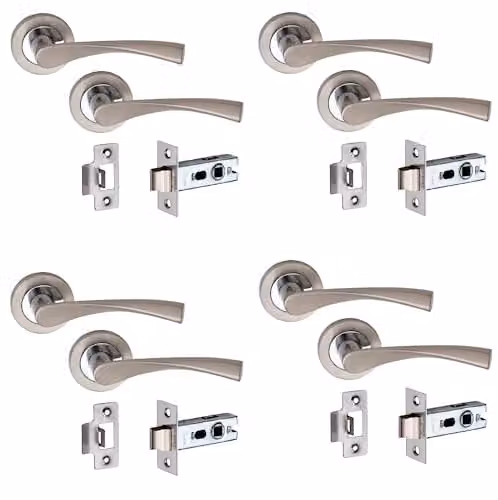 Golden Grace Astrid Screw Door Handles in Polished Chrome and Silver Finish