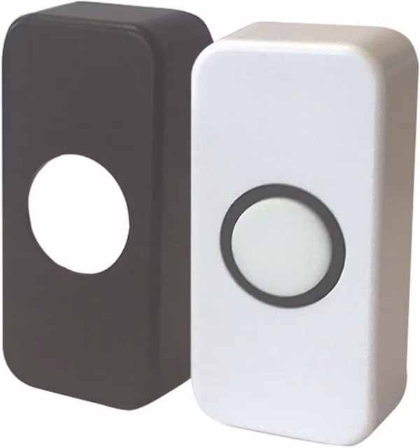 Deta Vimark Wired Mains Doorbell Bell Push with Black and White Covers – 1