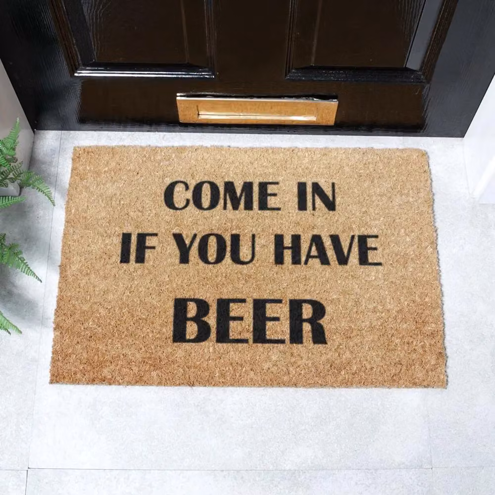 Artsy Mats Doormat Man Cave Black and Brown Coir Non-Slip Weatherproof W/D/H: 60 x 40 x 1 cm – 2