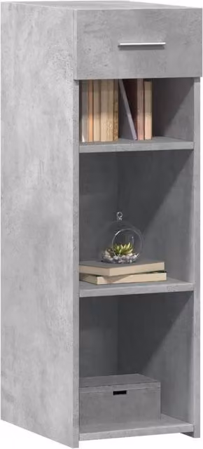 Berkfield Home Concrete Grey Sideboard in MDF, W/D/H: 30 x 42.5 x 93 cm