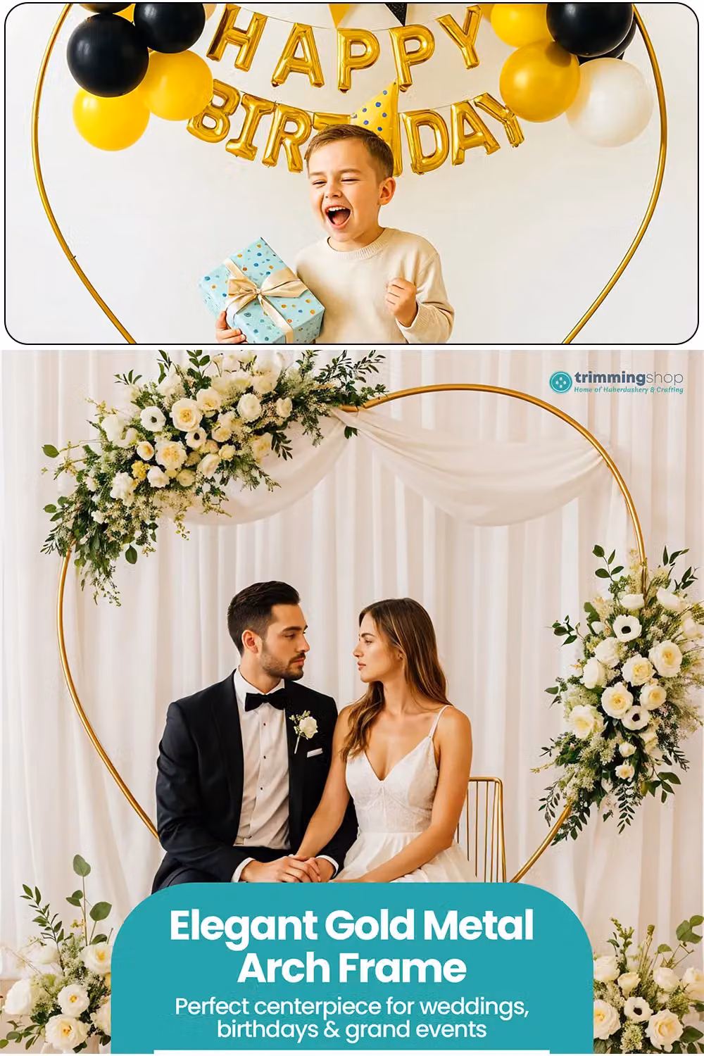 Neel Blue Heart Metal Balloon Arch Stand Party Decoration in White, Height: 200 cm – 2