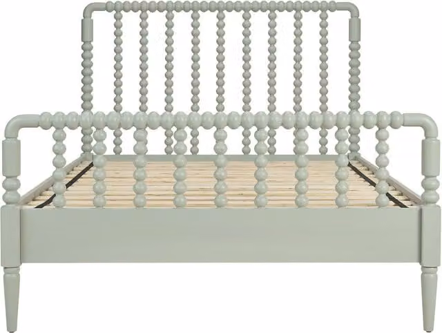 Cromwell Bobbin Bed in Pale Olive, Single, W/D/H: 90 x 190 x 113 cm
