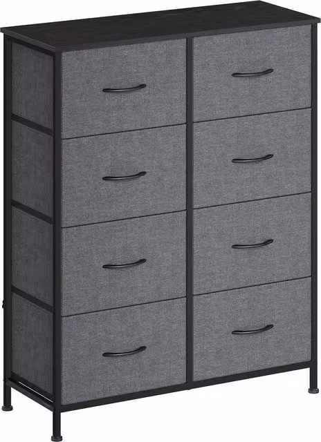 SONGMICS 8 Fabric Drawer Storage Unit in Grey