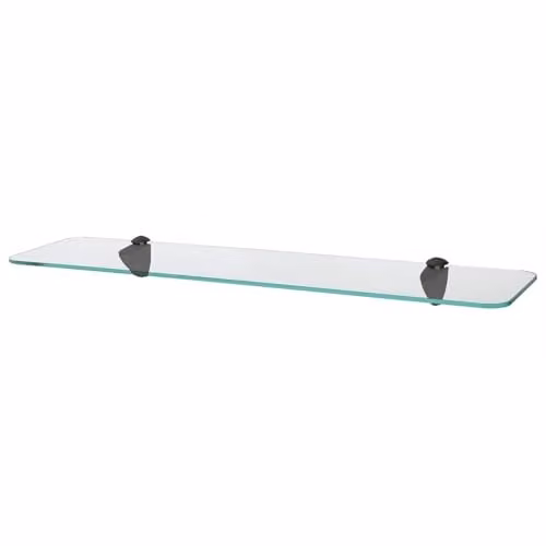 Harbour Housewares Modern Wall-Mounted Glass Bathroom Shelf, Width: 60 cm, Depth: 13 cm – 1