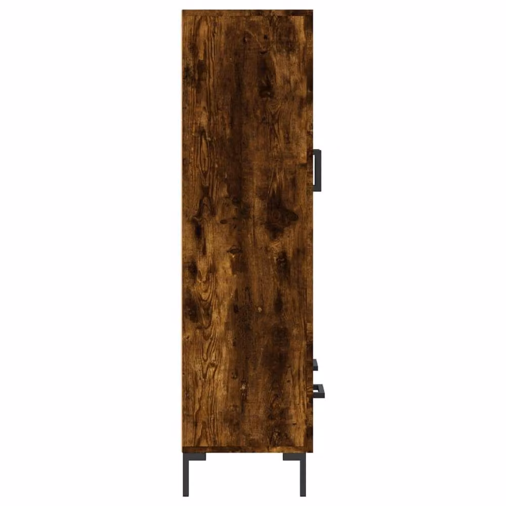 Berkfield Home Highboard in Smoked Oak Brown with Glass Doors, W/D/H: 69.5 x 31 x 115 cm – 6