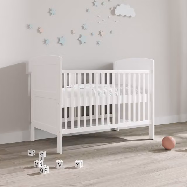 Viculii Phoebe Mini Cot Bed with Drop Side in White