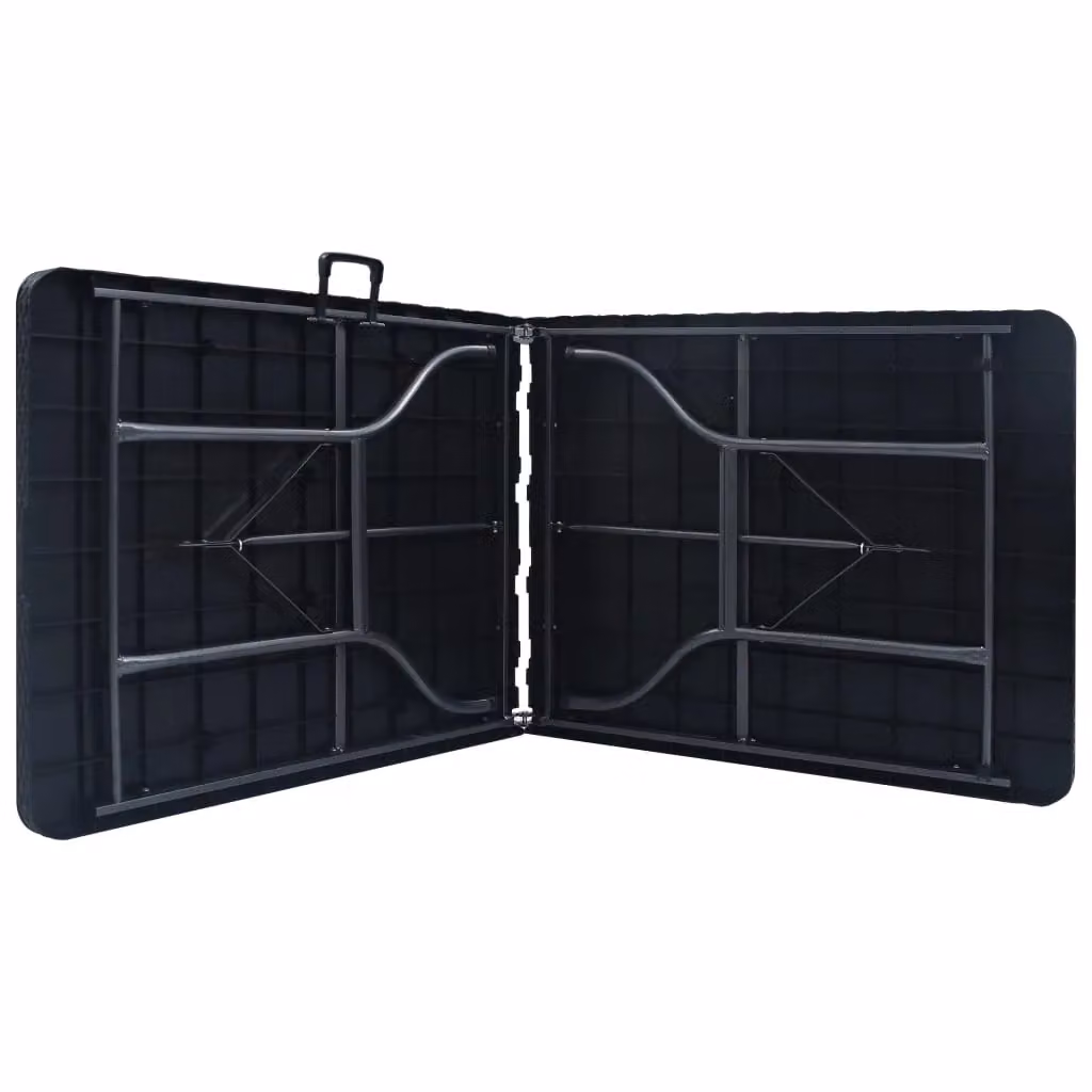Berkfield Home Folding Garden Table in Black Imitation Rattan, W: 180 cm, D: 75 cm, H: 72 cm – 2