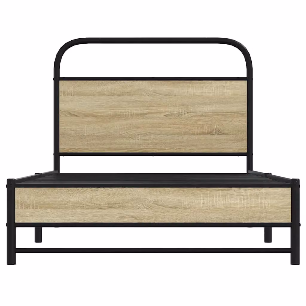 Berkfield Home Sonoma Oak Bed Frame in Brown, W/D/H: 100 x 200 cm – 3
