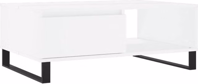Berkfield Home Modern White Rectangular Coffee Table W/D/H: 90 x 60 x 35 cm