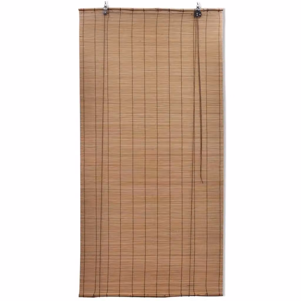 Berkfield Home Bamboo Roller Blinds, 2 Pack, Brown, W: 120 cm, H: 220 cm – 2