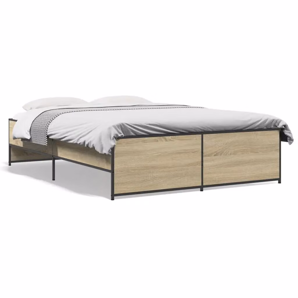Berkfield Home Sonoma Oak Bed Frame in Brown, W/D/H: 120 x 200 cm – 2
