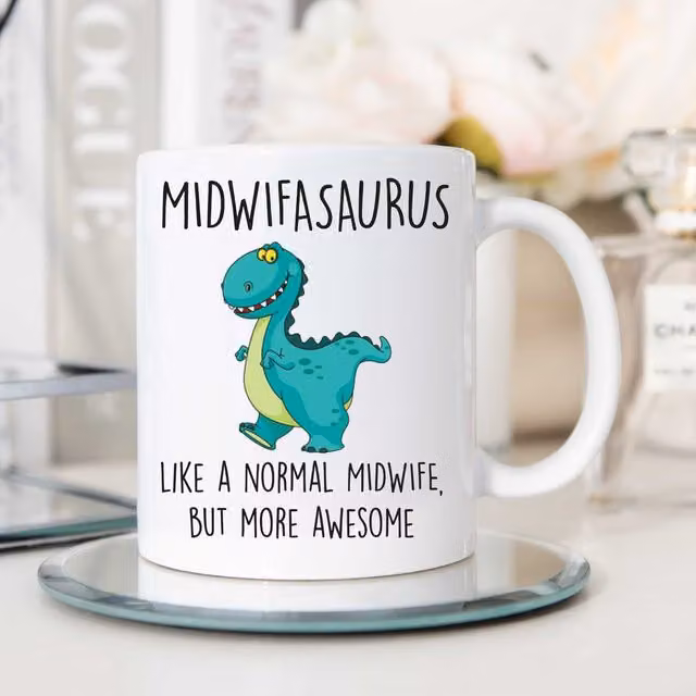 60 Second Makeover Midwifasaurus Dinosaur Mug in White