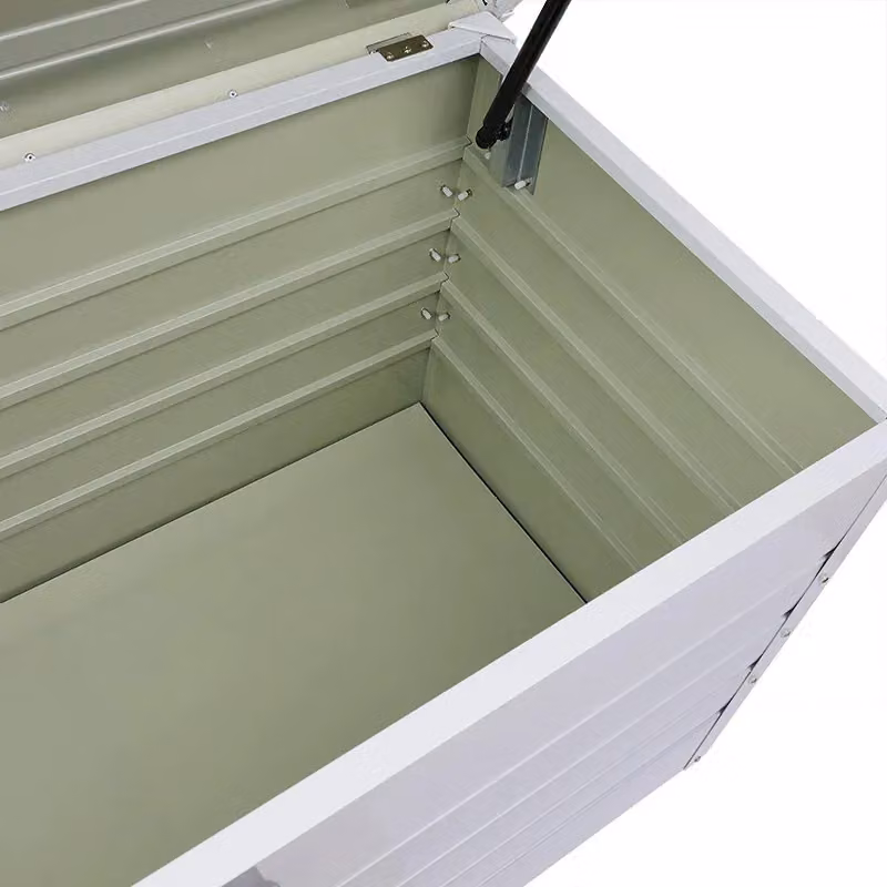 Living and Home Lockable Outdoor Garden Tool Storage Box in White – 4