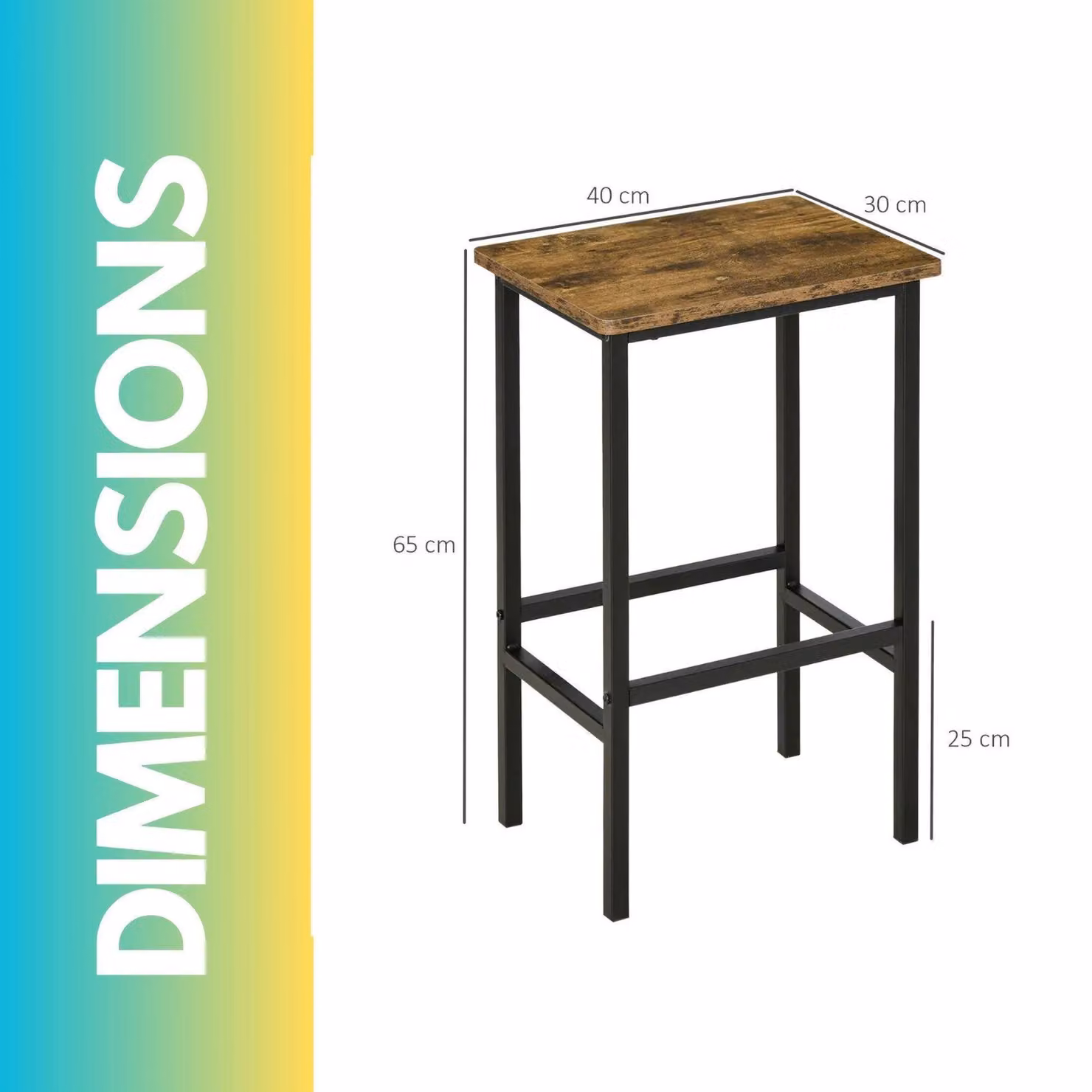 FURNOS Industrial 2-Piece Counter Height Barstool Set in Brown – 2
