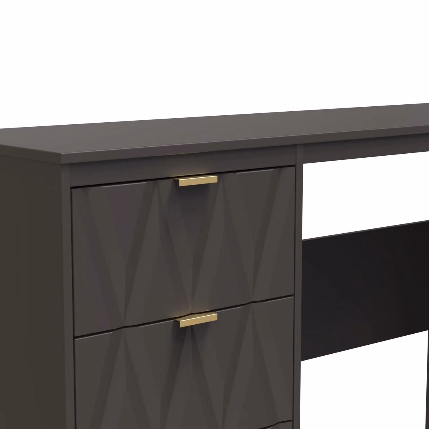 Ready Assembled 2 U Washington 3 Drawer Desk in Dark Grey – 3