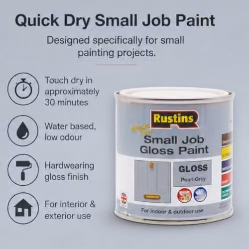 Rustins Quick Dry Gloss Wood Paint, Pearl Grey, 250ml – 2