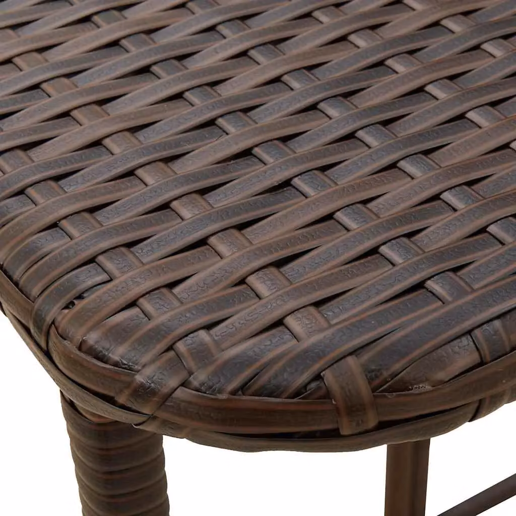 Berkfield Home Folding Garden Table in Brown Poly Rattan, W: 90 cm, D: 51 cm, H: 75 cm – 5