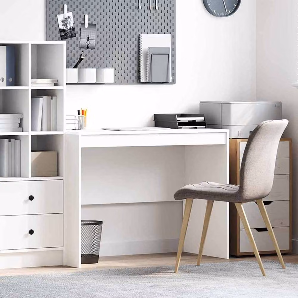 Berkfield Home White Writing Desk with Storage, W/D/H: 100 x 50 x 76 cm – 2