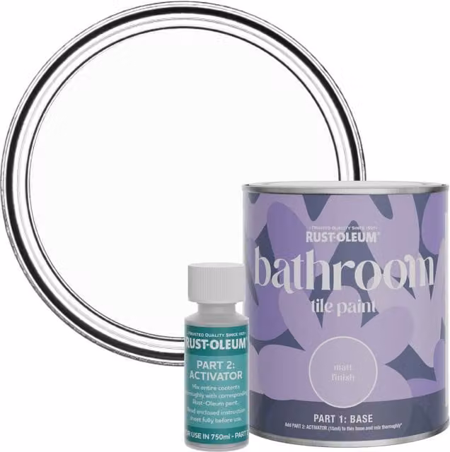 Rust-Oleum Bathroom Tile Paint in Matt Finish, Moonstone White, 0.75 l