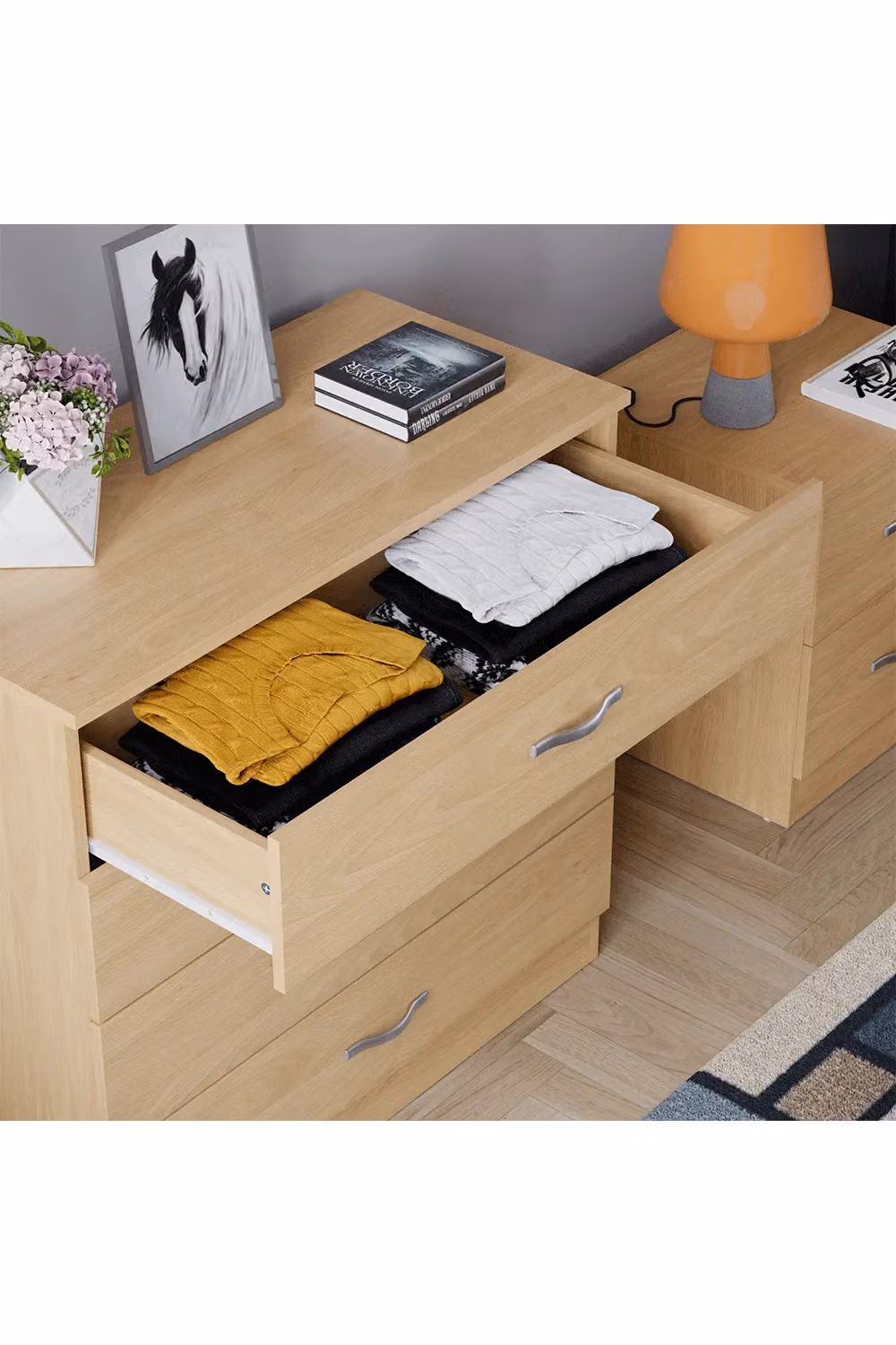 Vida Designs Riano Trio 3 Piece Modern Bedroom Storage Furniture Set in Brown – 2