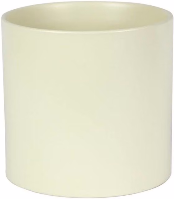 KDMD Hortus Sofia Matt Cream Ceramic Tabletop Pot, Beige, Diameter: 17 cm