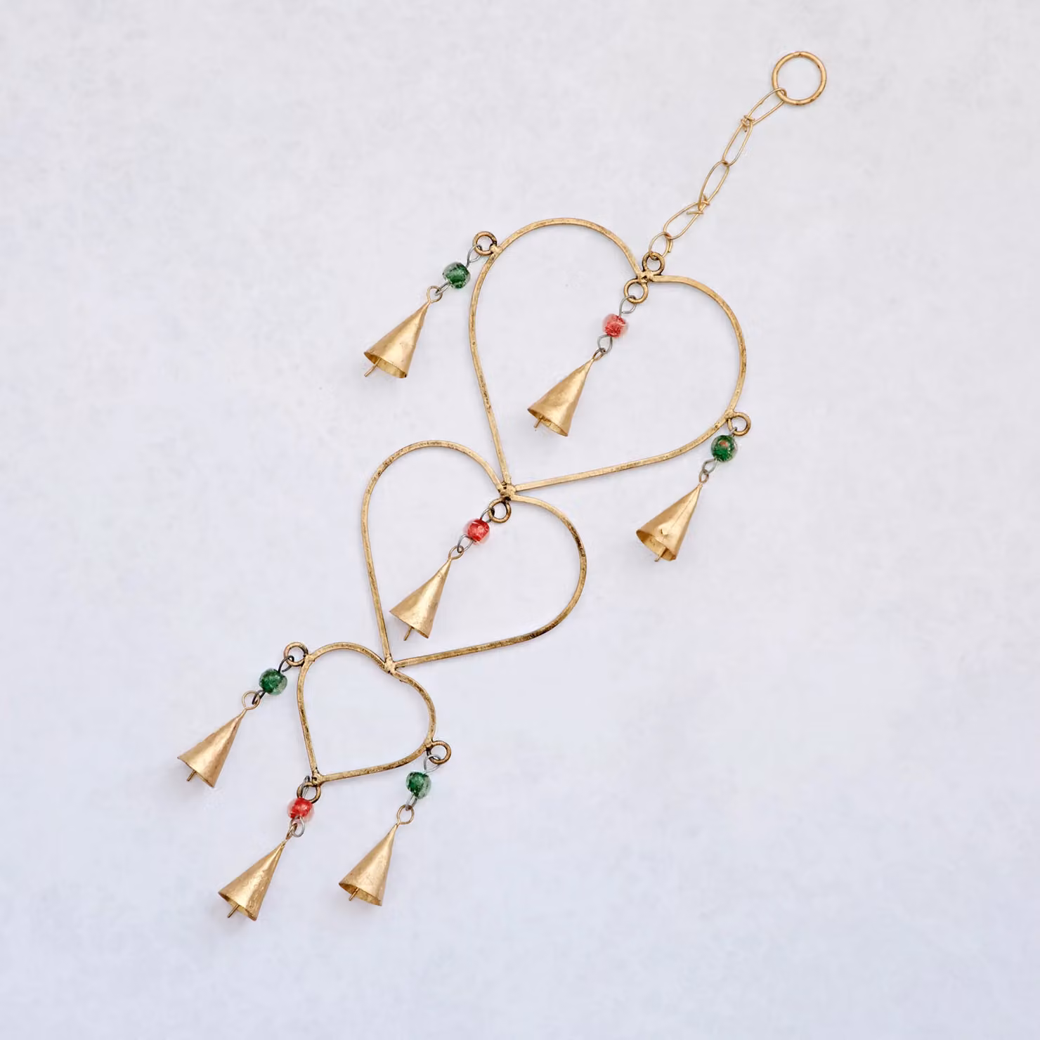 Paper High Gold Heart and Bells Wind Chime – 4