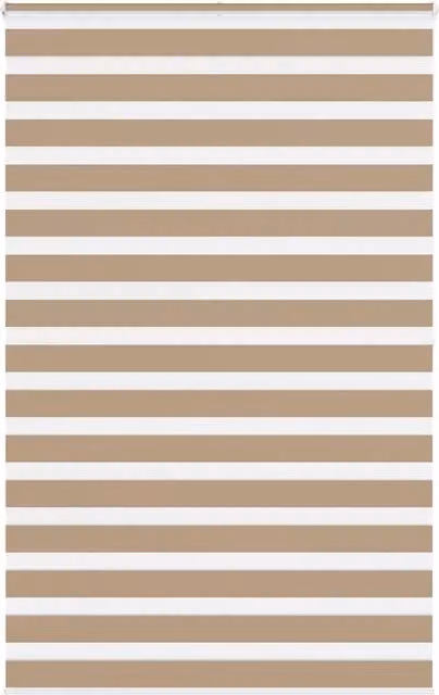 Berkfield Home Zebra Blind in Sand Brown, W: 145 cm, H: 200 cm
