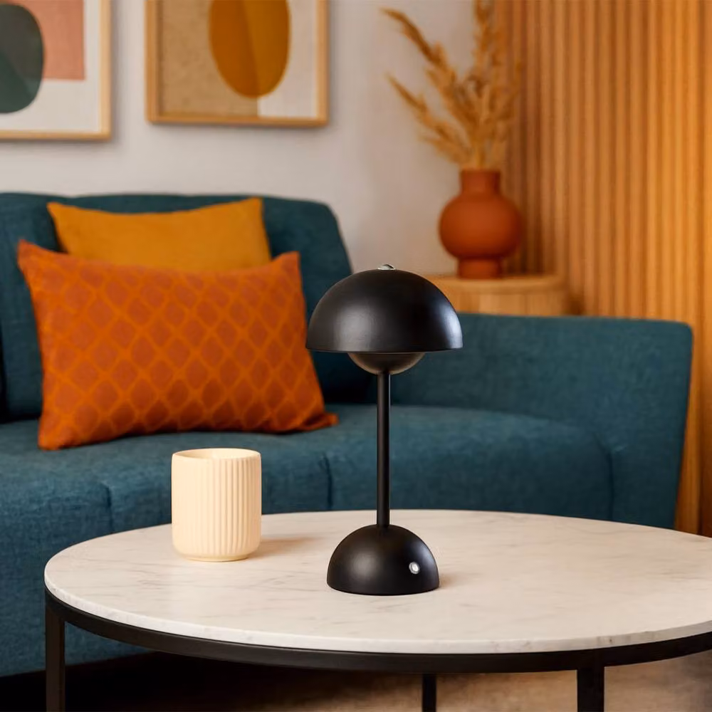 First Choice Lighting Eleanor Black LED Rechargeable Touch Table Lamp – 3
