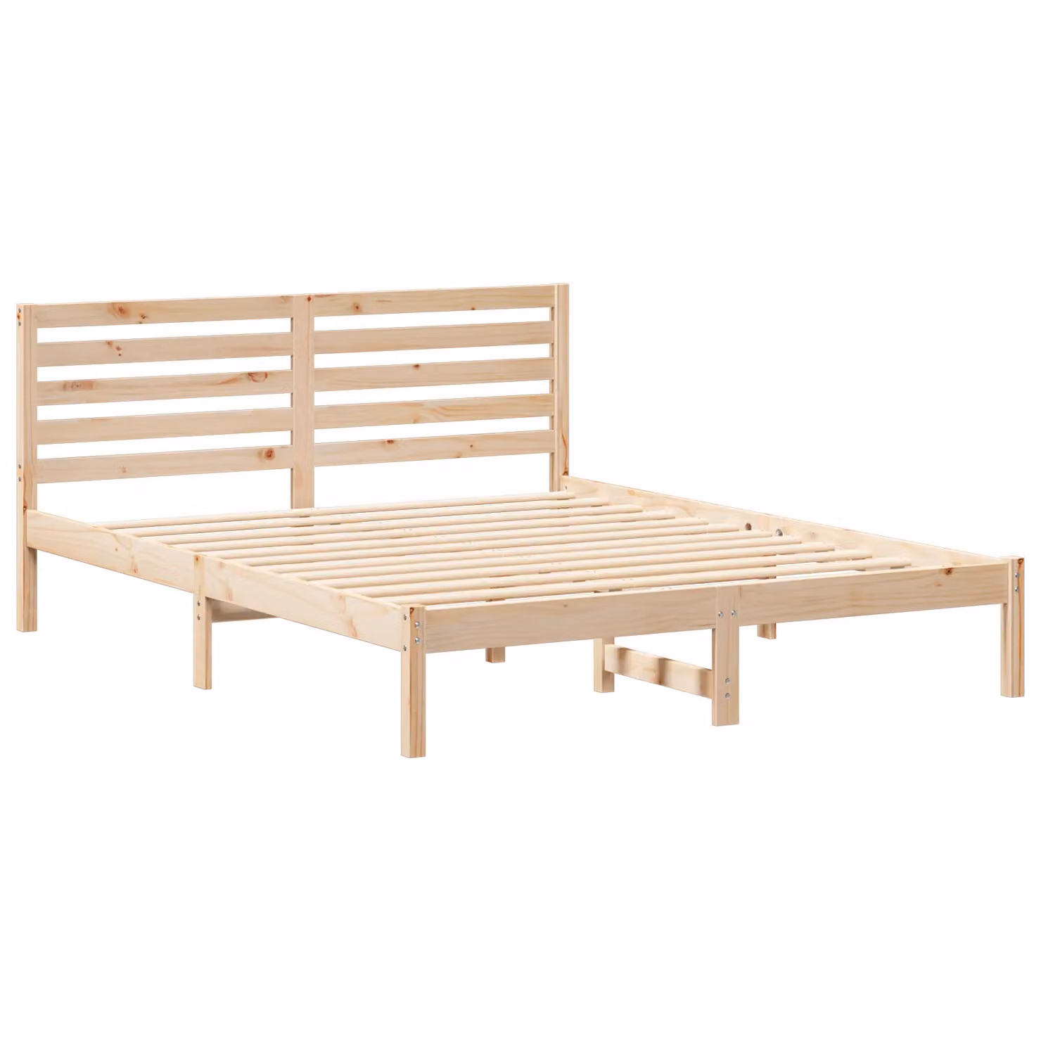 Berkfield Home Solid Pine Wood Bed with Headboard, Brown, W: 160 cm, L: 200 cm – 2