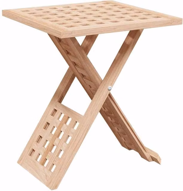 Berkfield Home Foldable Square Coffee Table in Light Brown Walnut Wood, W/D/H: 33 x 33 x 40.5 cm