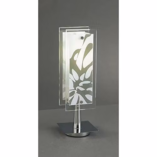 Netlighting Euphoria Table Lamp in Polished Chrome and White Glass with Grey Accents, E27 – 2