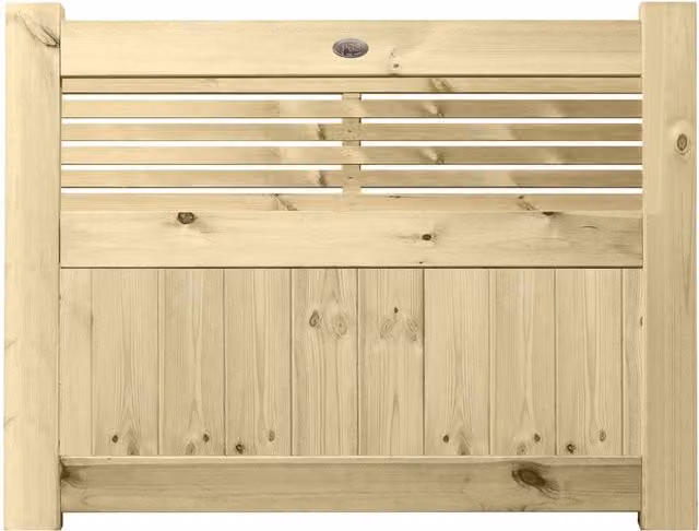 Premier Garden Supplies URBAN Interlocked Tongue Groove Pressure Treated Garden Gate with Vogue Trellis Top, W: 90 cm, H: 120 cm