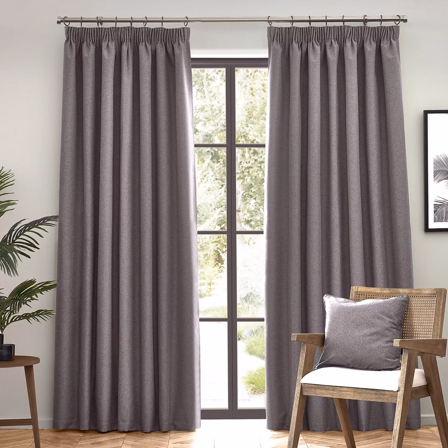 Furn Dawn Blackout Pencil Pleat Curtains, Charcoal Grey, Width: 168 cm, Drop: 183 cm – 5