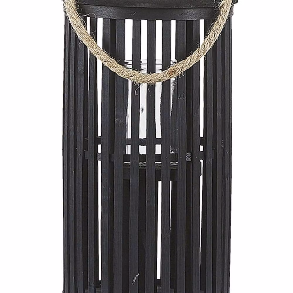 Wyld and Coco Black Boho Style Oval Tabletop Lantern Candle Holder, Height: 40 cm – 2