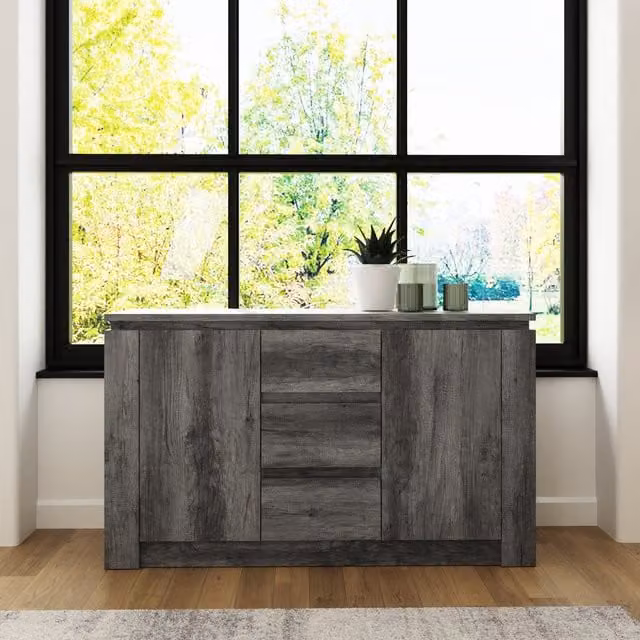 GFW Canyon Industrial Sideboard in Anthracite Grey
