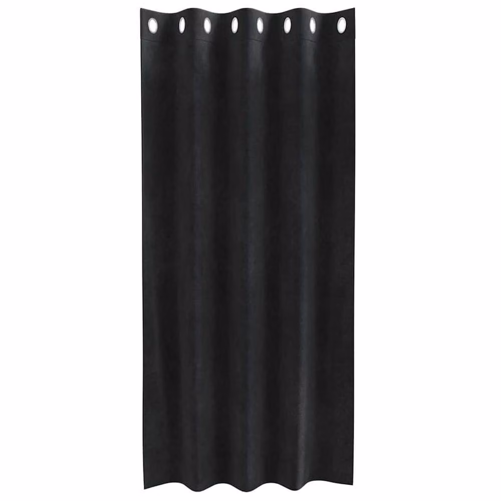 Berkfield Home Modern Blackout Velvet Curtains with Eyelets, 2 Pack, Black – 4