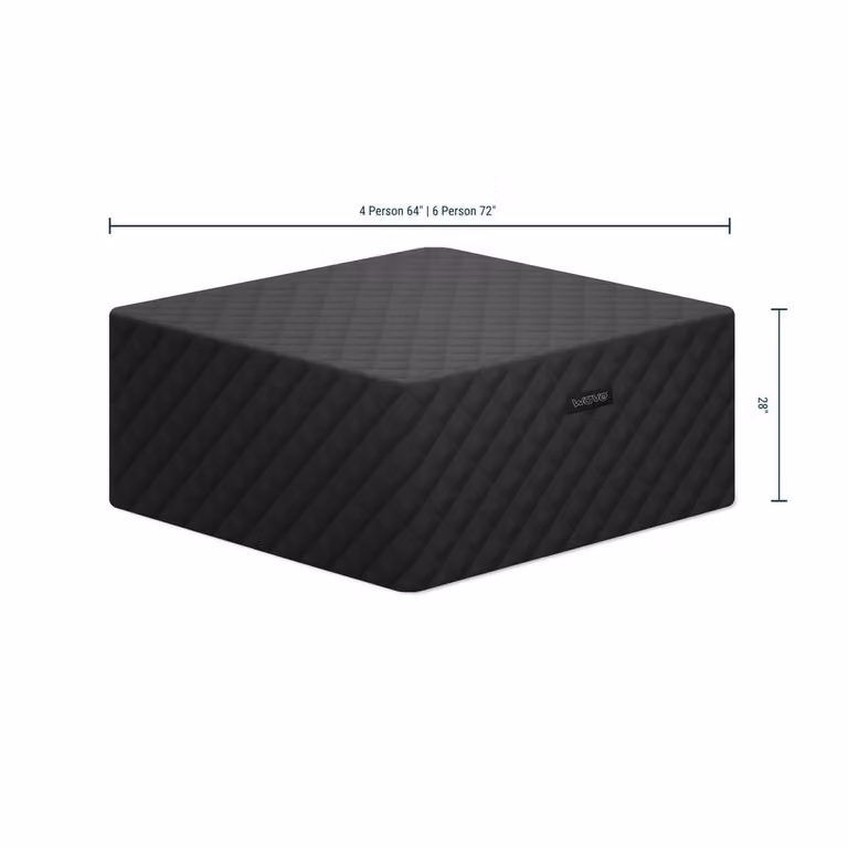 Wave Spas Wave Garda Square Thermal Hot Tub Cover, Energy-Saving Insulated Lid in Black