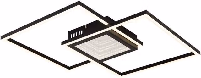 Netlighting Saunders Semi Ceiling Light in Black with Dimmable LED