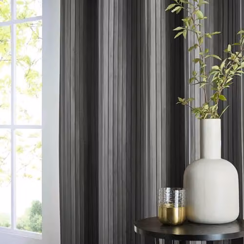 Paoletti Corinthian Velvet Eyelet Curtain Pair in Grey, W: 168 cm, H: 183 cm – 3