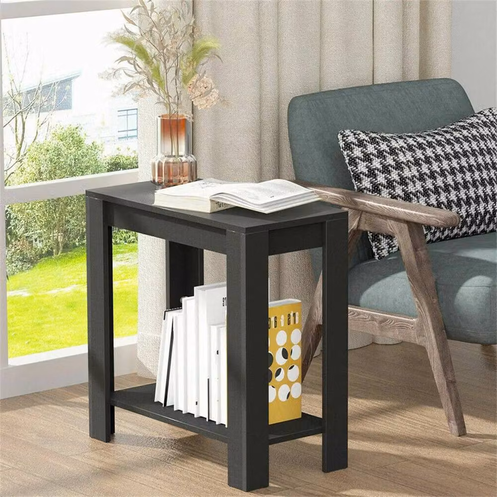 EONLION Black Wood Coffee End Table and Sofa Corner Table – 3