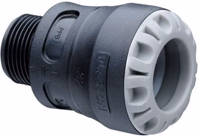 Plasson Pushfit Male Adaptor 25mm x 1/2" BSPT Grey PP1002U0025005