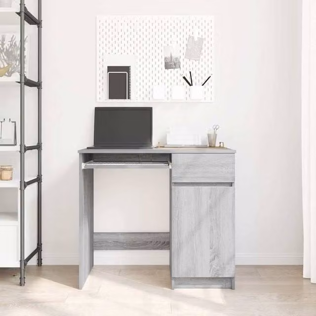 Berkfield Home Grey Sonoma Modern Writing Desk, W/D/H: 86 x 49 x 76 cm – 1