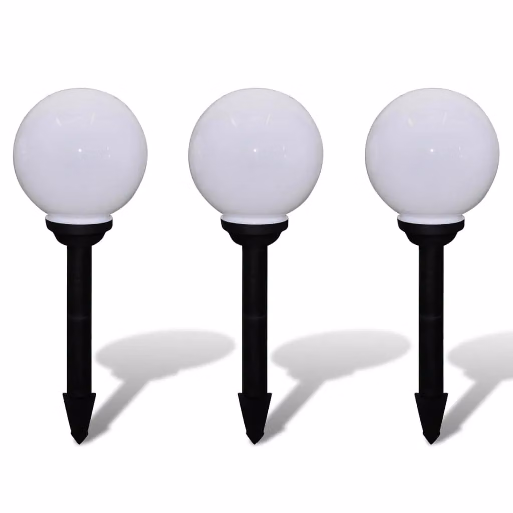 Berkfield Home Solar LED Outdoor Pathway Lamps with Ground Spike, 3 Pack, White, Height: 20 cm – 2