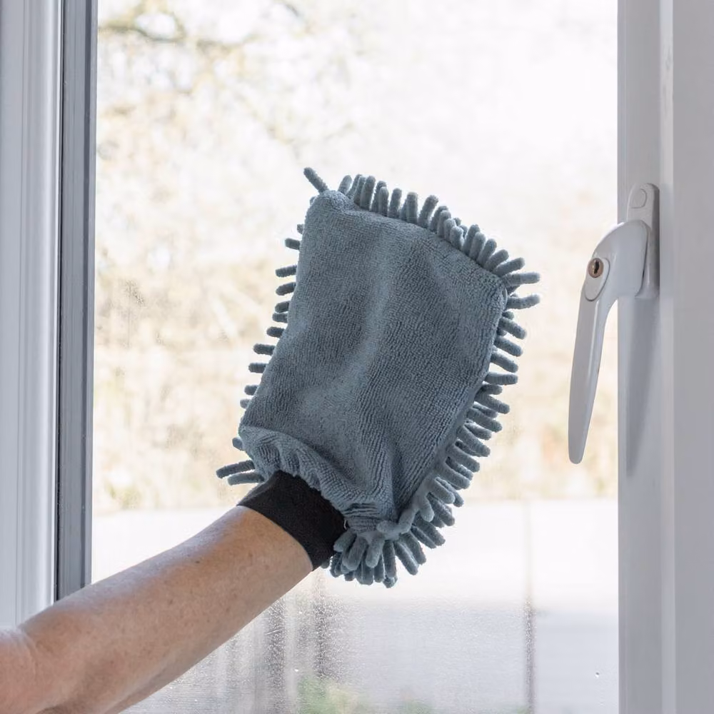JVL Microfibre Cleaning Hand Mitt Duster, Grey – 9