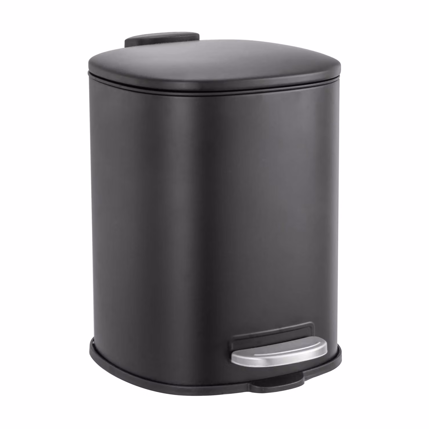 Showerdrape Capri 3L Matt Black Rounded Square Steel Pedal Bin with Removable Inner Bucket and Soft Close – 3
