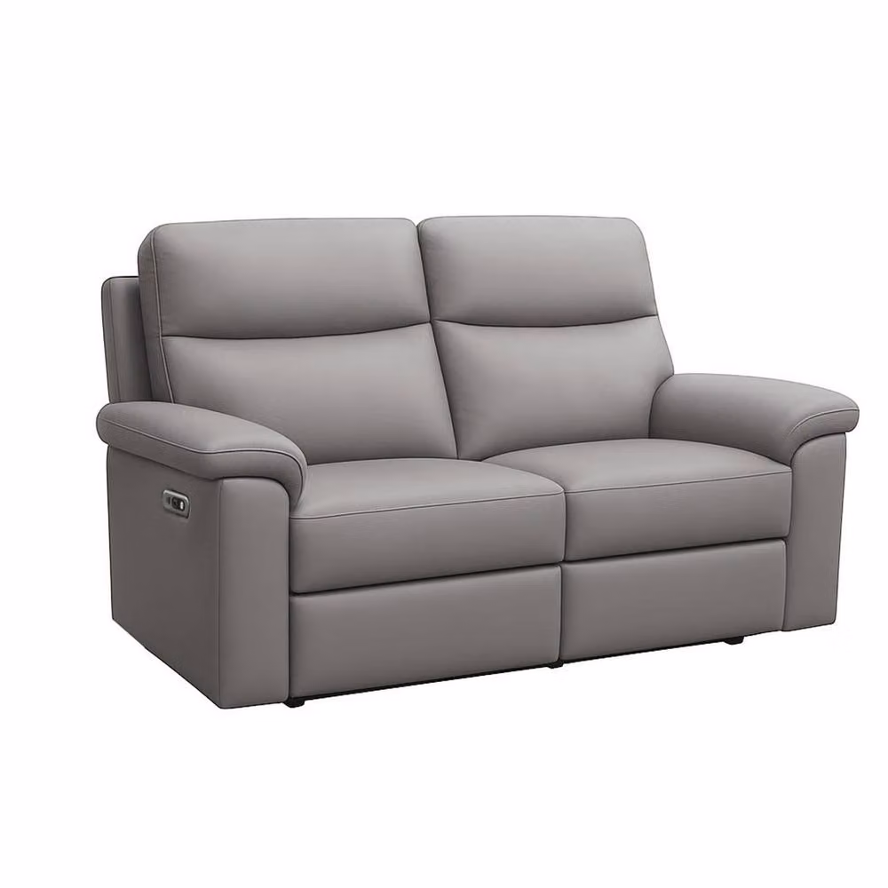 Aspire Marlowe Real Leather Two Seater Power Recliner Sofa with USB Charging in Grey – 3