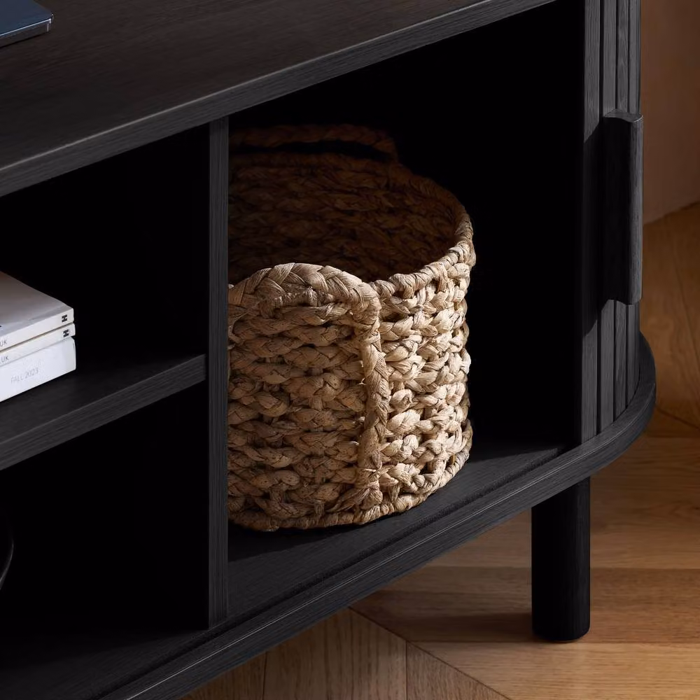 Birlea Axel Fluted Small TV Unit in Black Matt MDF – 2