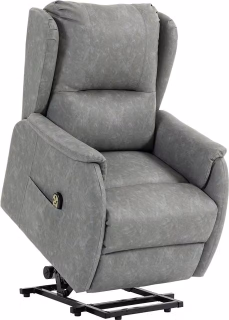 HOMCOM Grey Dual Motor Power Lift Recliner Chair for Seniors with Remote Control
