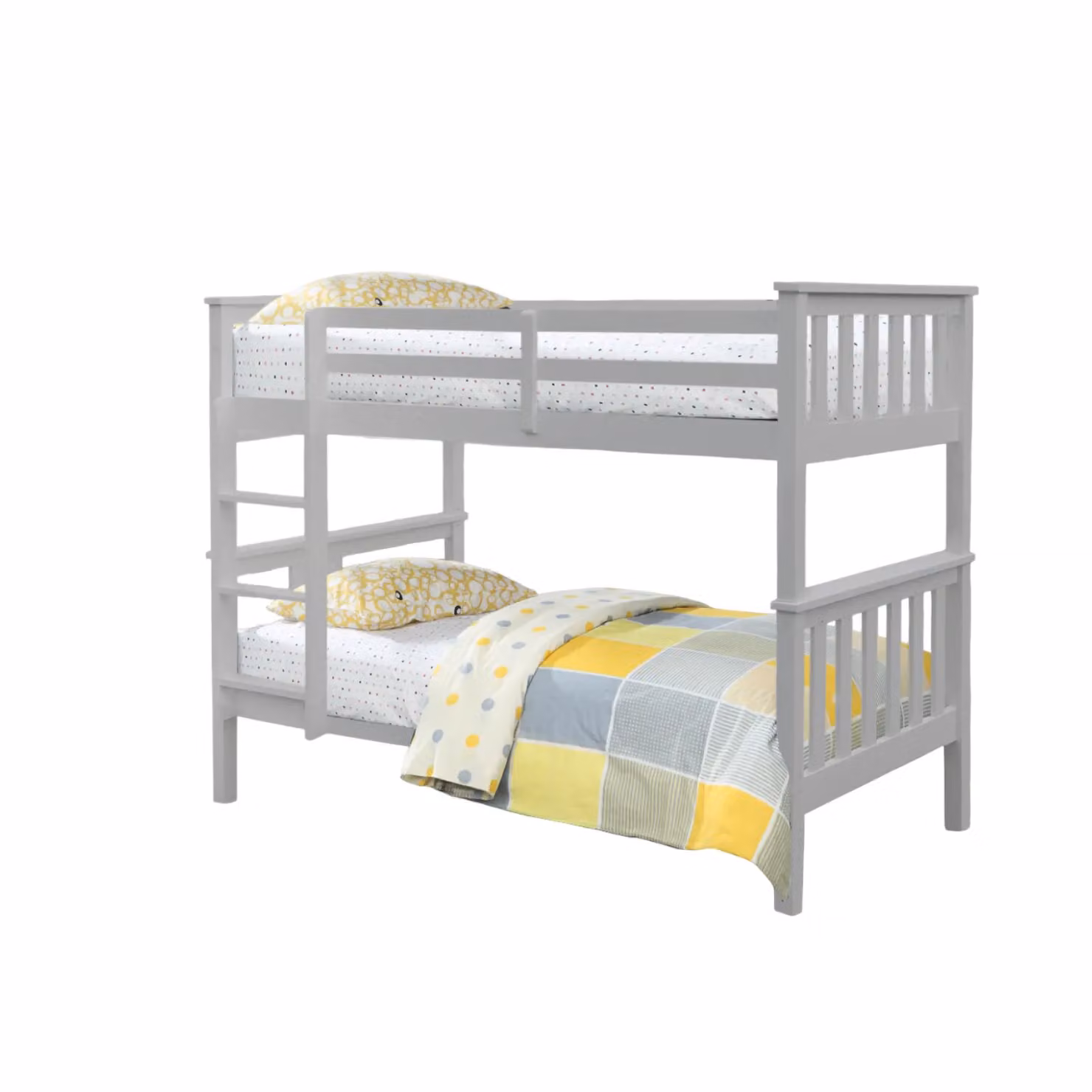 Comfy Living Ltd Premium Solid Wood Single Bunk Bed in Grey or White, W/D/H: 90 x 190 x 152 cm – 2